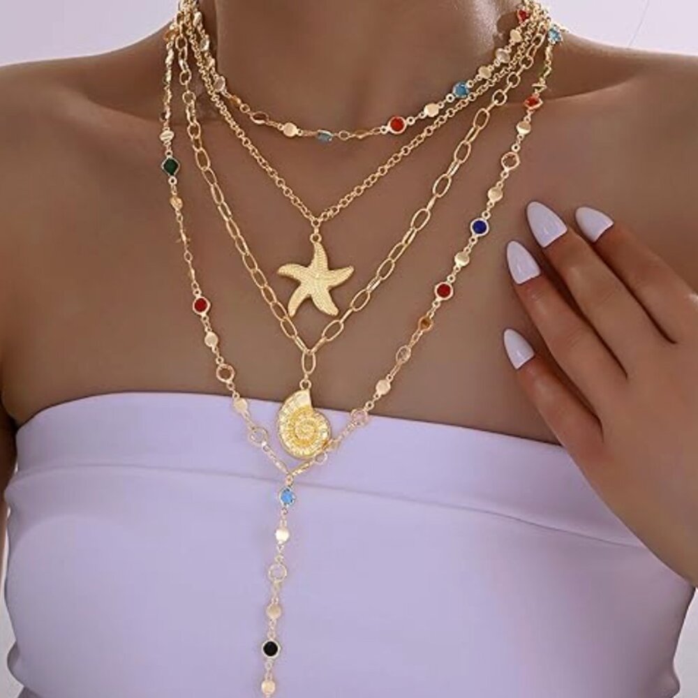 NEW! Anthro Layered Seashells Necklaces